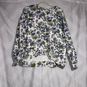 Levi's Blue and Green Floral Sweatshirt